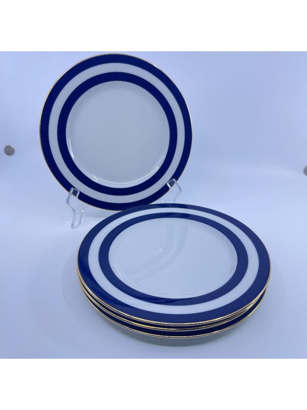 vintage ralph lauren "spectator cadet" porcelain salad plates set of 4 1995